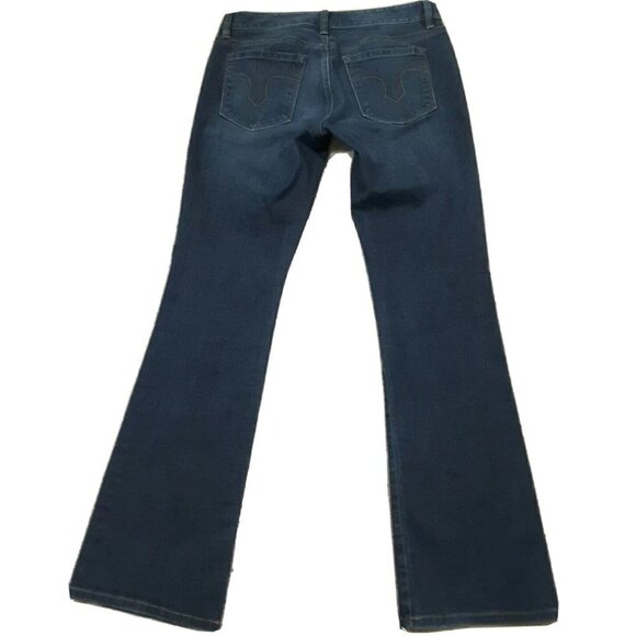 Ann Taylor Loft~Women's Size 4~Blue Denim Dark Wash Curvy Boot Jeans Stretch. - Picture 11 of 12